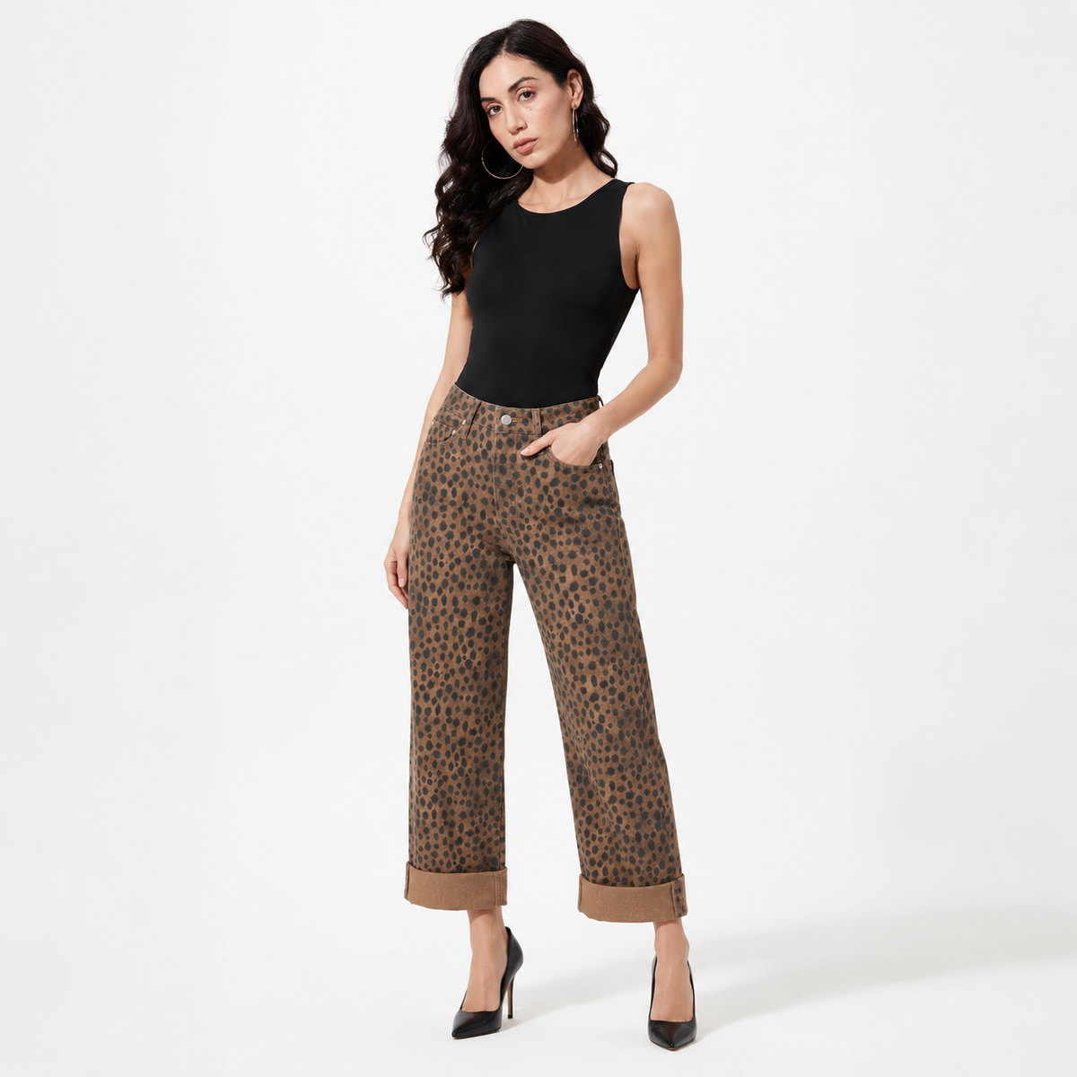PANTALÓN VAQUERO BAGGY LEOPARDO