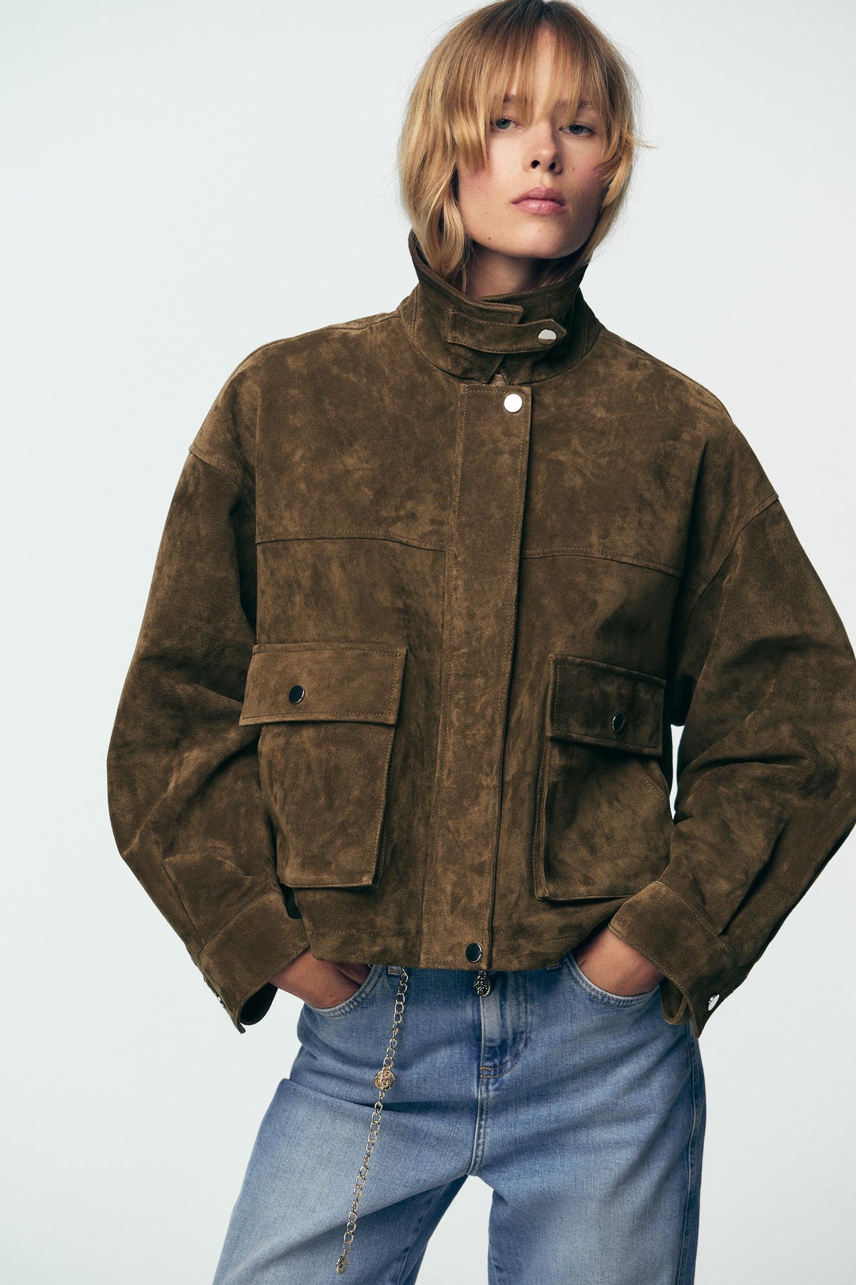 CHAQUETA BOMBER DE CUERO NORA
