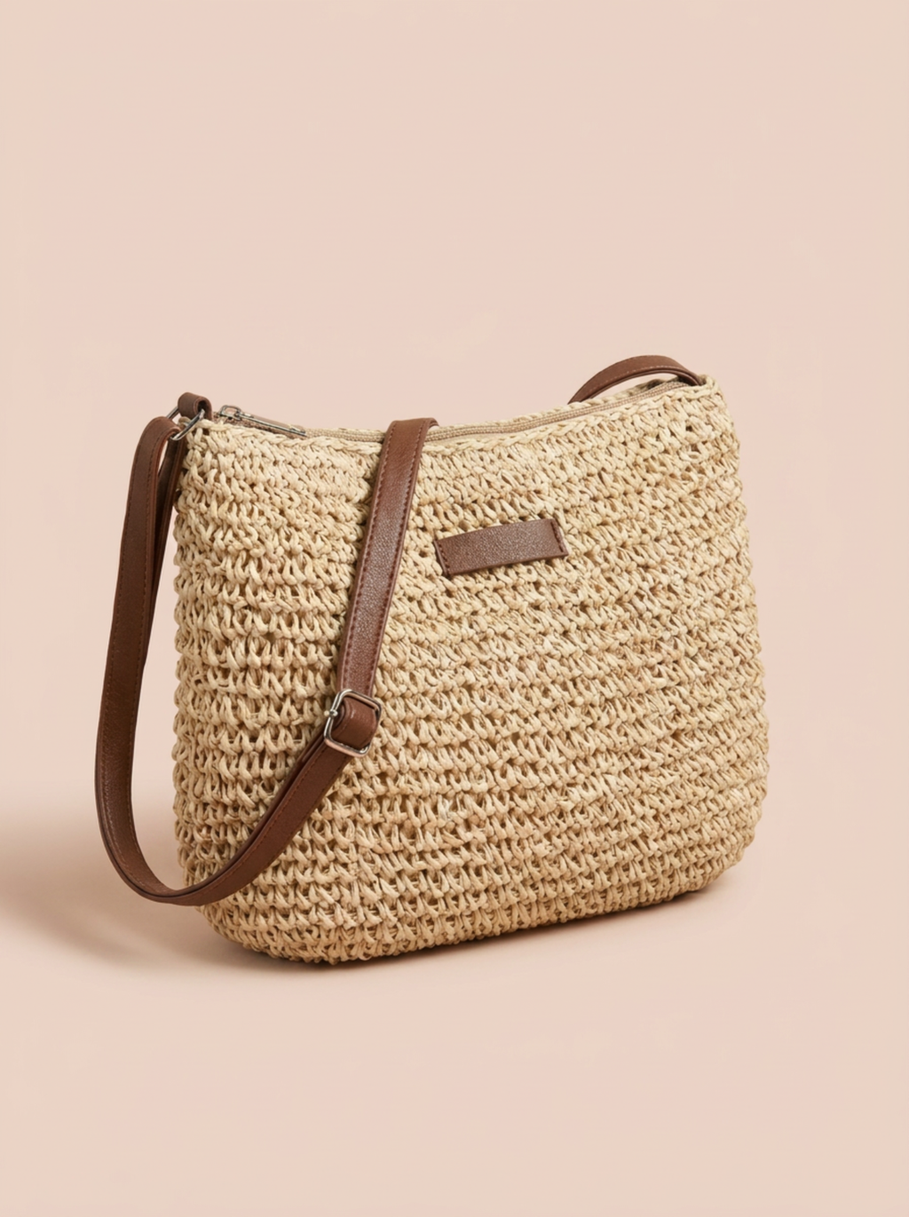BOLSO BANDOLERA EFECTO RAFIA | MUJER