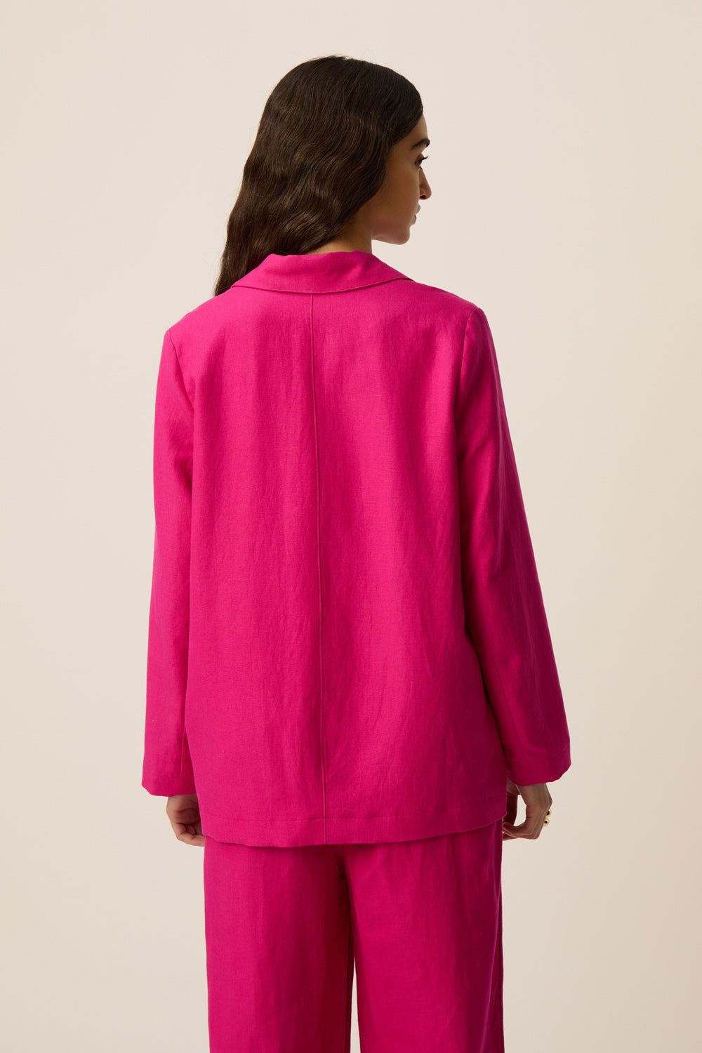 SIMON | BLAZER DE DOBLE BOTONADURA FUCSIA