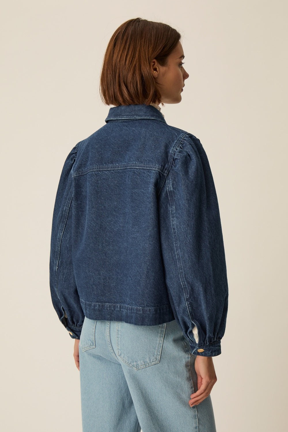QARA | CHAQUETA VAQUERA AZUL ÍNDIGO