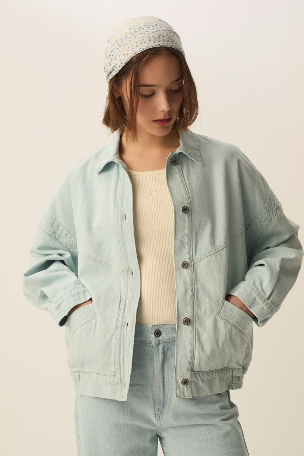 LOUBIA | CHAQUETA VAQUERA OVERSIZE AZUL CLARO
