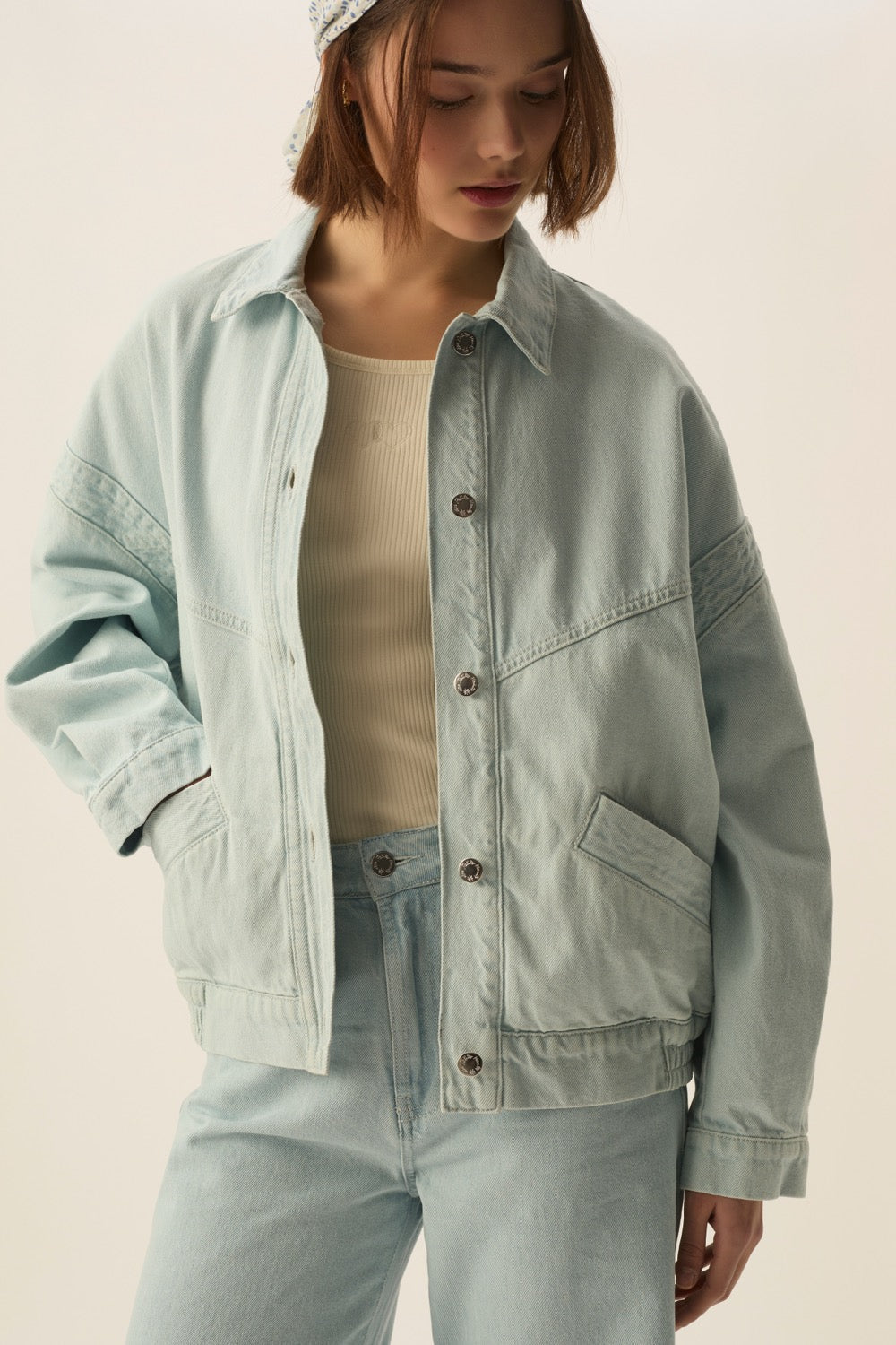 LOUBIA | CHAQUETA VAQUERA OVERSIZE AZUL CLARO