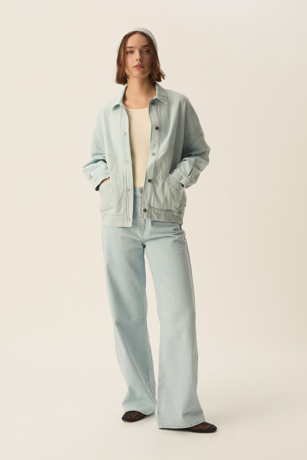 LOUBIA | CHAQUETA VAQUERA OVERSIZE AZUL CLARO