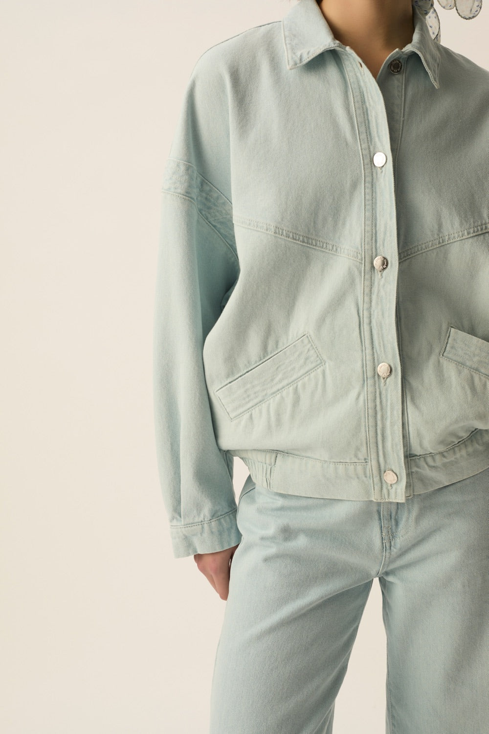 LOUBIA | CHAQUETA VAQUERA OVERSIZE AZUL CLARO