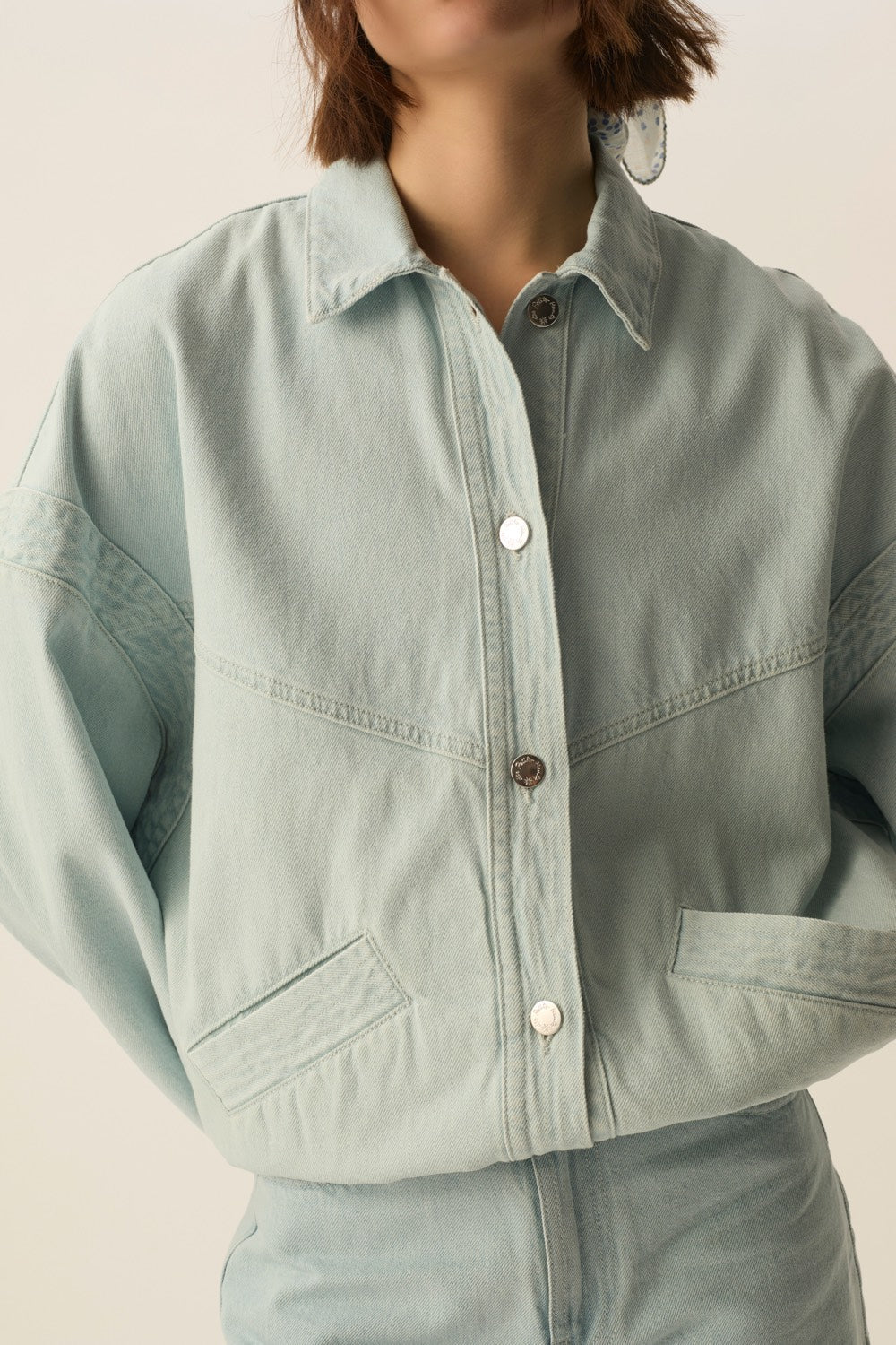 LOUBIA | CHAQUETA VAQUERA OVERSIZE AZUL CLARO