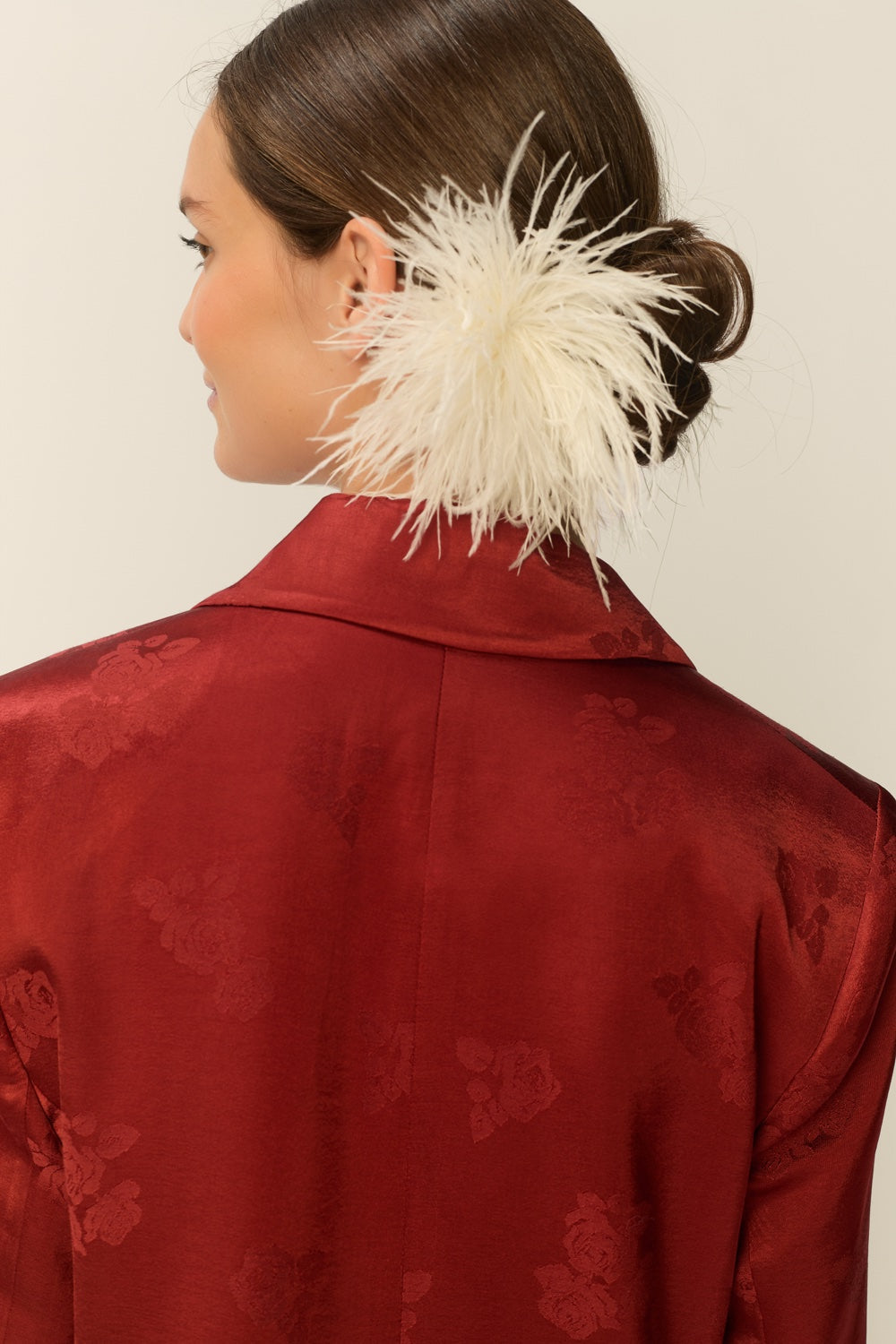 SUZIE | BLAZER DE JACQUARD FLORAL TERRACOTA