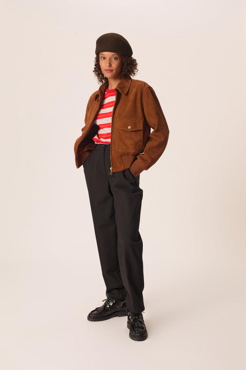 ROSTILLE | PANTALÓN DE TRAJE ENTALLADO NEGRO
