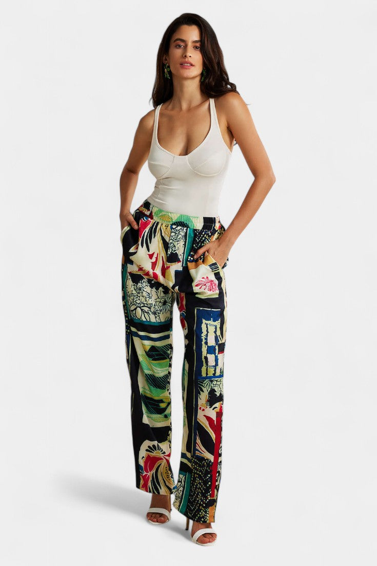 PANTALÓN ARCE DE CINTURA ALTA CON ESTAMPADO FLORAL