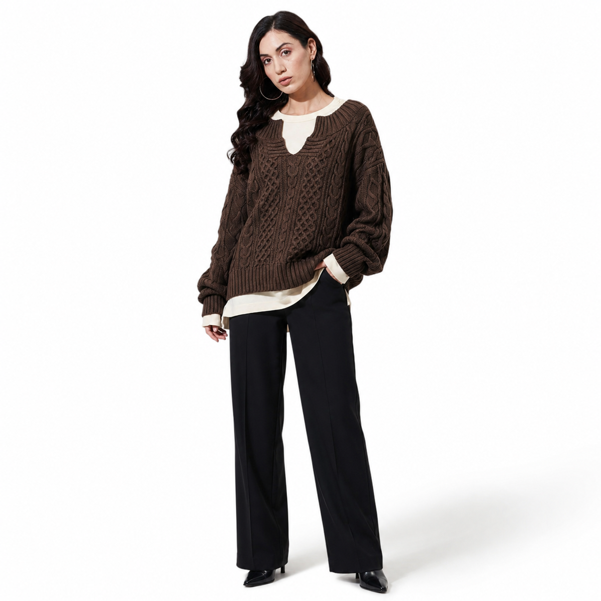 SUÉTER TRENZADO OVERSIZE
