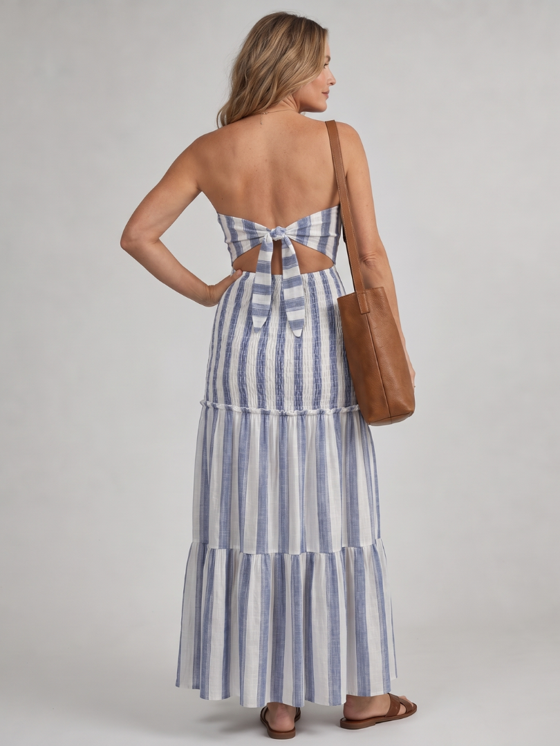 AZARIA | VESTIDO MIDI DE RAYAS