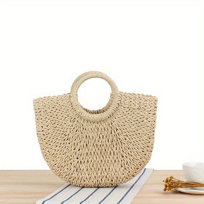BOLSO MEDIA LUNA TRENZADO | MUJER