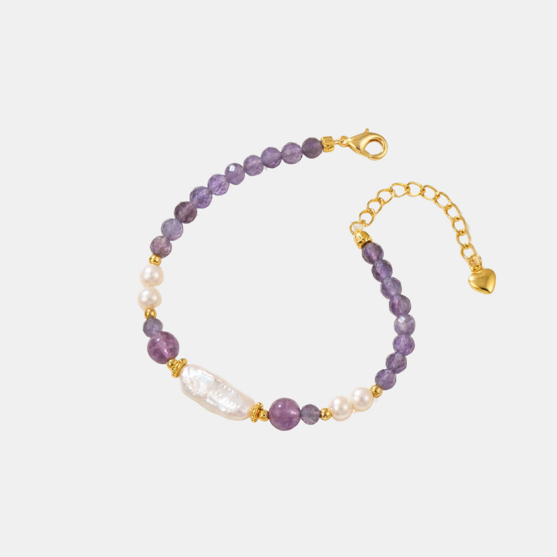 PULSERA AMATISTA DORADA