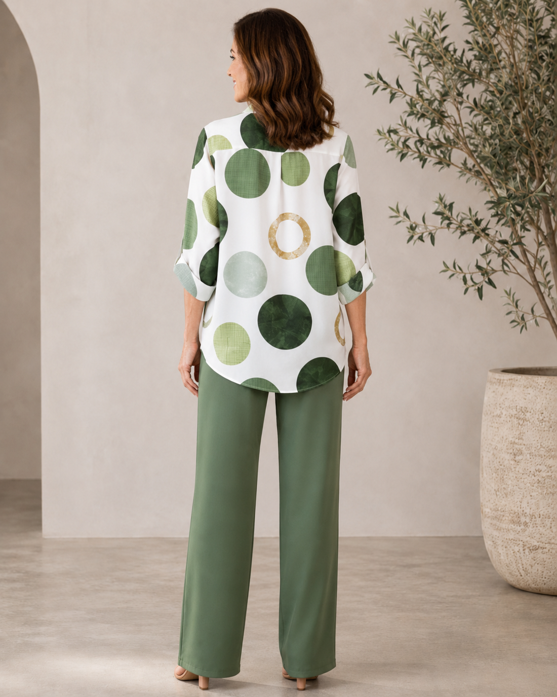 VERONA | CONJUNTO DE BLUSA ESTAMPADA Y PANTALÓN