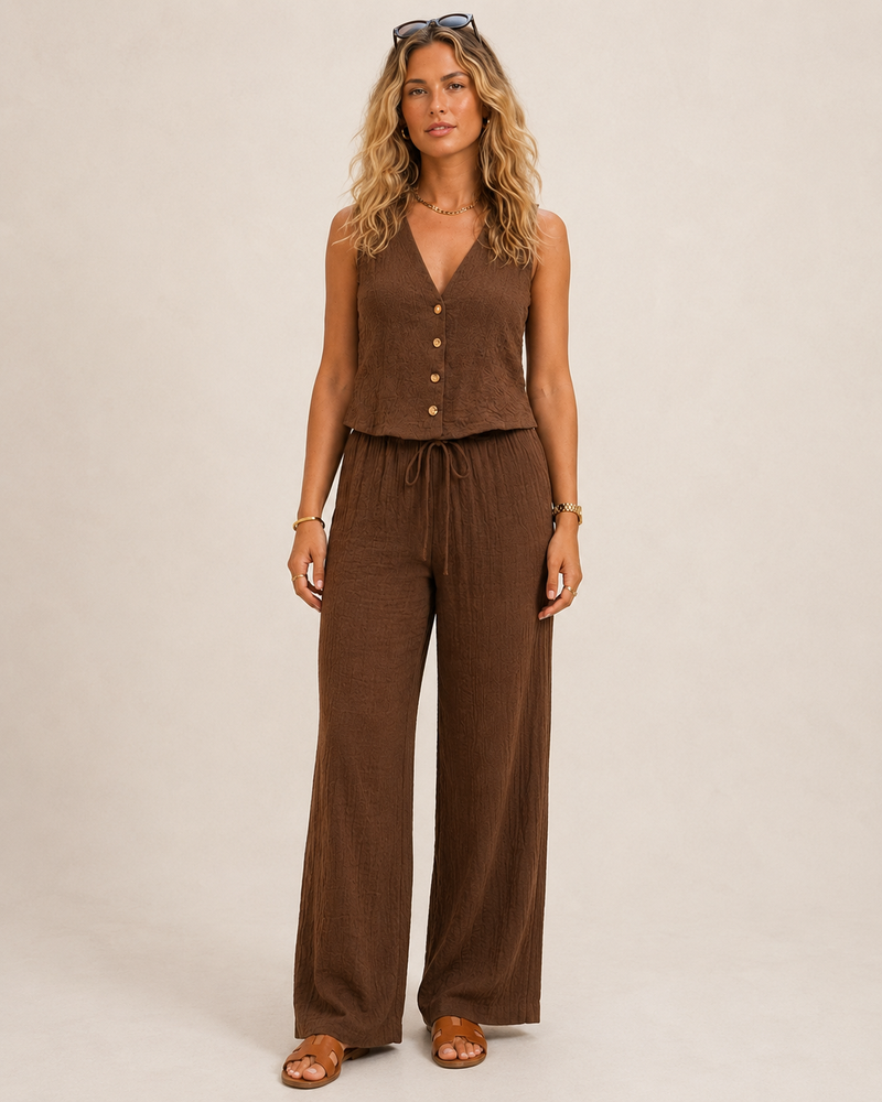 CELINE | MONO DRAPEADO DE PIERNA ANCHA