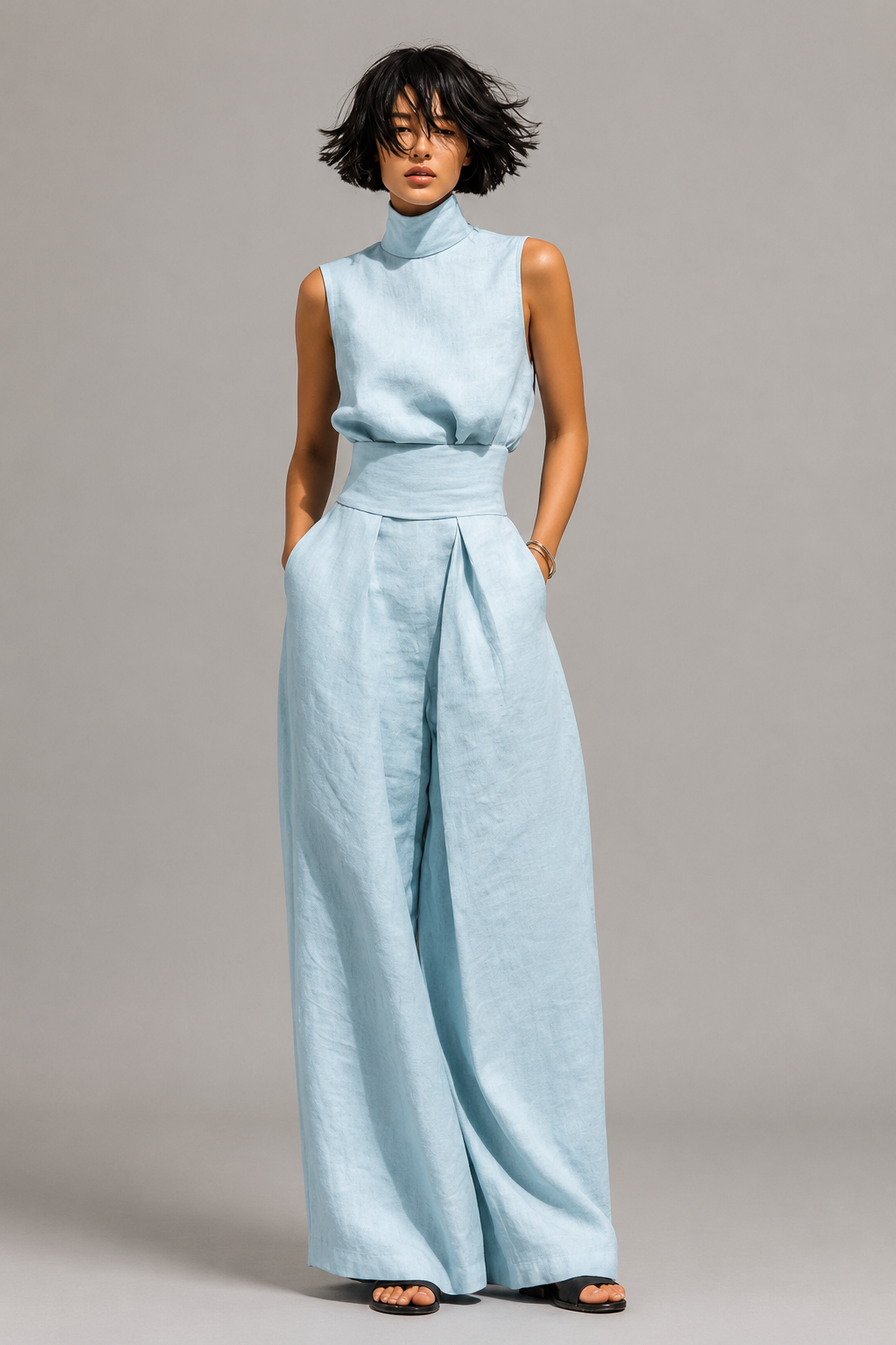 MARIA | CONJUNTO DE TOP Y PANTALÓN DE LINO