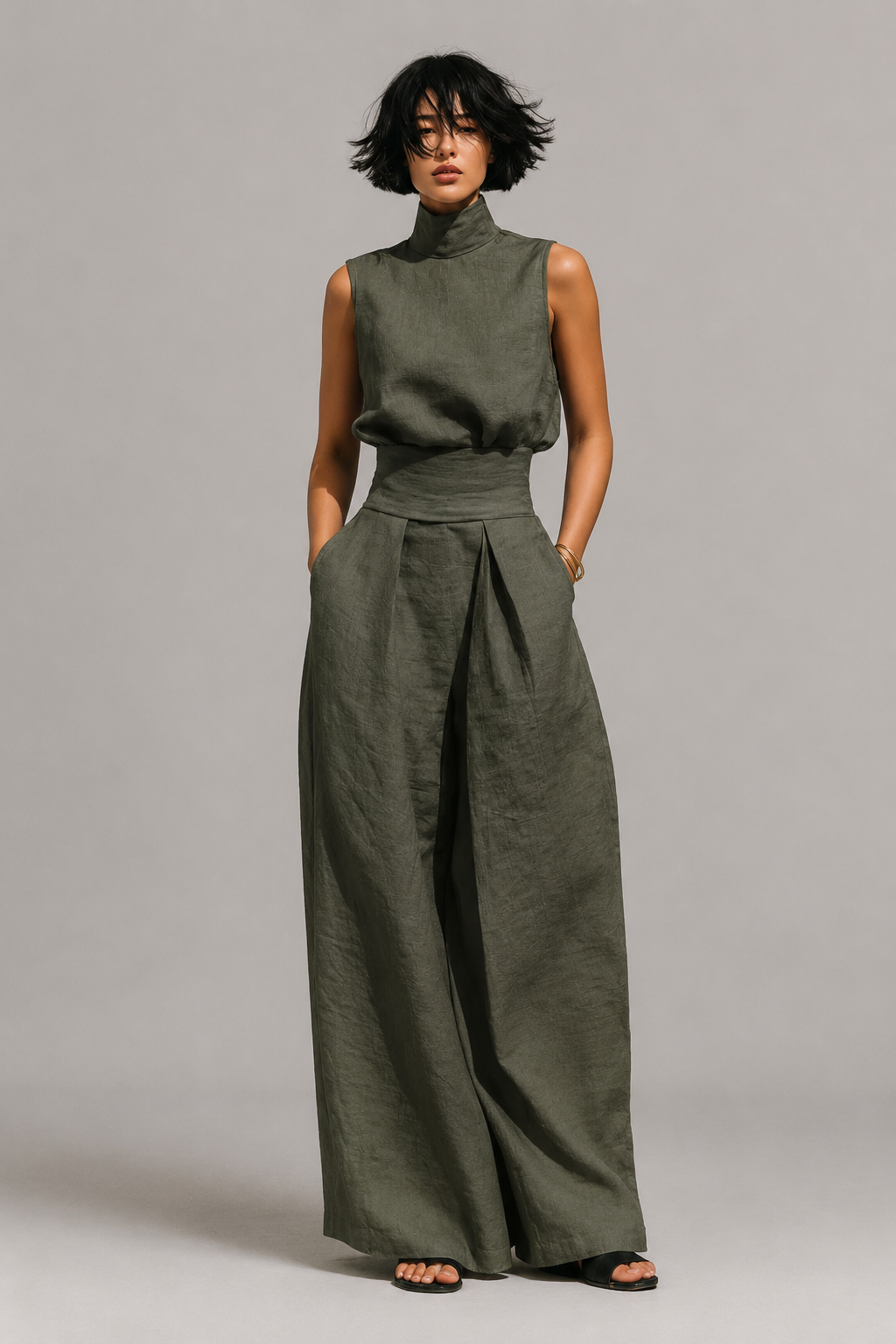 MARIA | CONJUNTO DE TOP Y PANTALÓN DE LINO