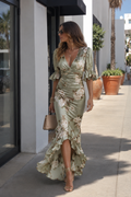SERENA | VESTIDO MIDI FLORAL DRAPEADO
