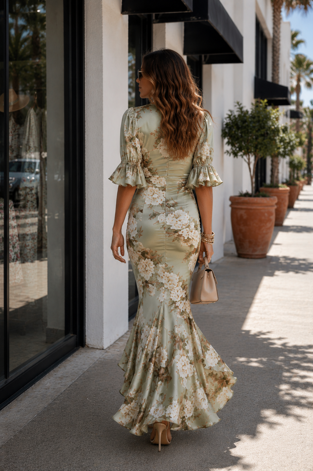 SERENA | VESTIDO MIDI FLORAL DRAPEADO