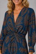 MIDNIGHT BLOOM | VESTIDO MIDI AZUL MARINO