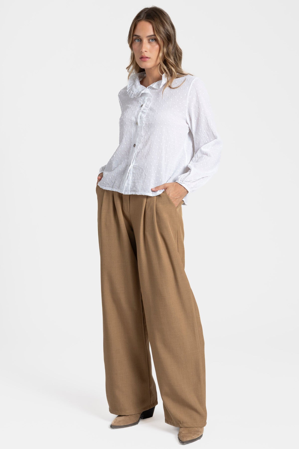 ZAYELIA FLAVI | PANTALÓN FLUIDO DE PERNERA ANCHA