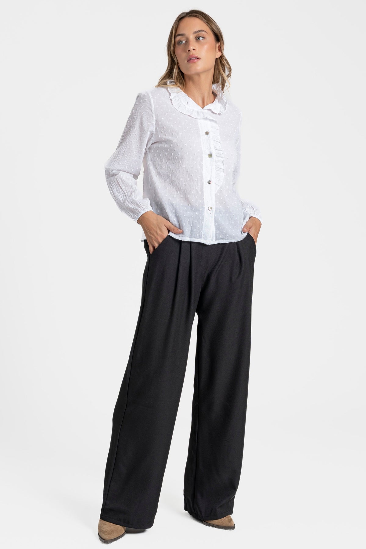 ZAYELIA FLAVI | PANTALÓN FLUIDO DE PERNERA ANCHA