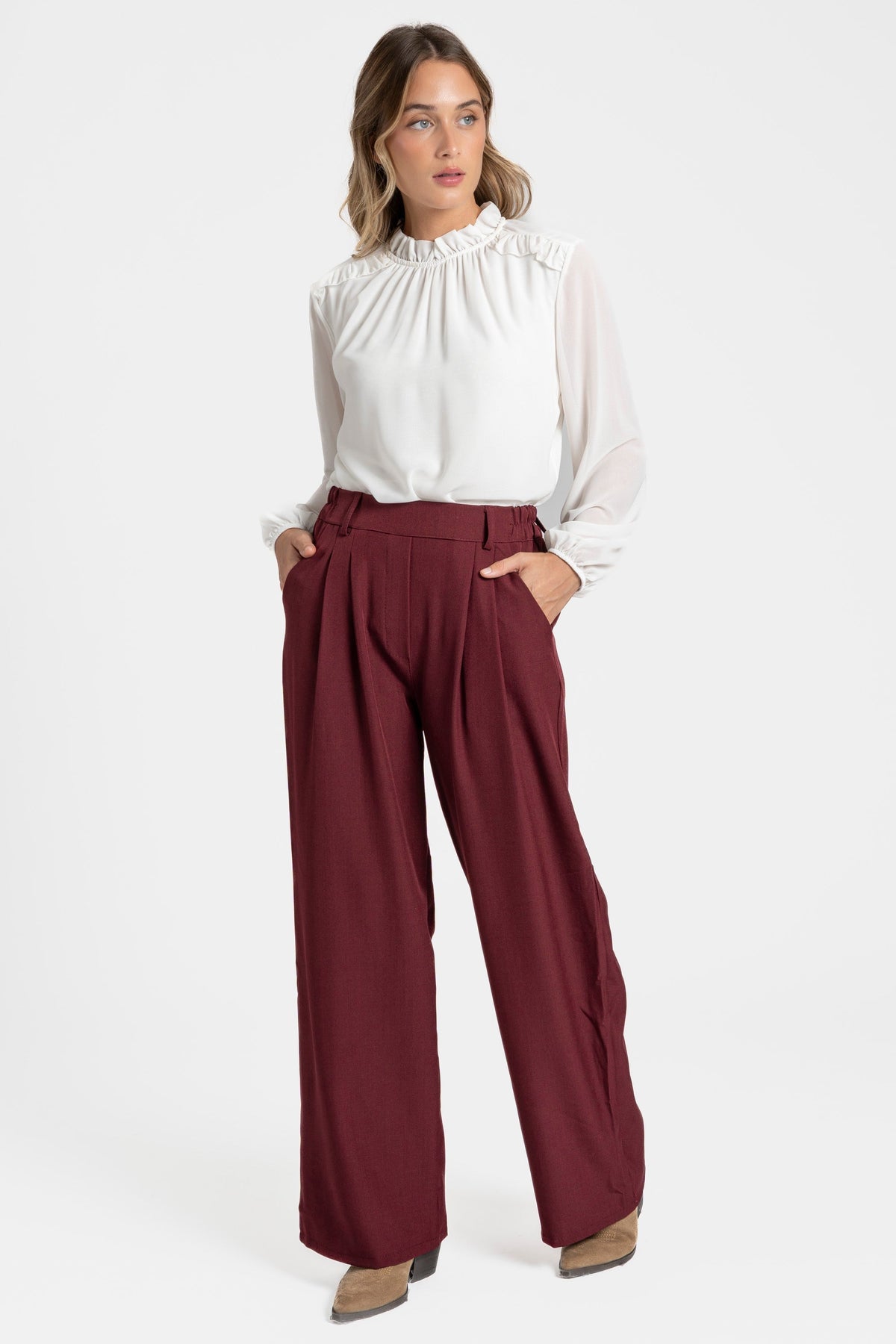 ZAYELIA FLAVI | PANTALÓN FLUIDO DE PERNERA ANCHA