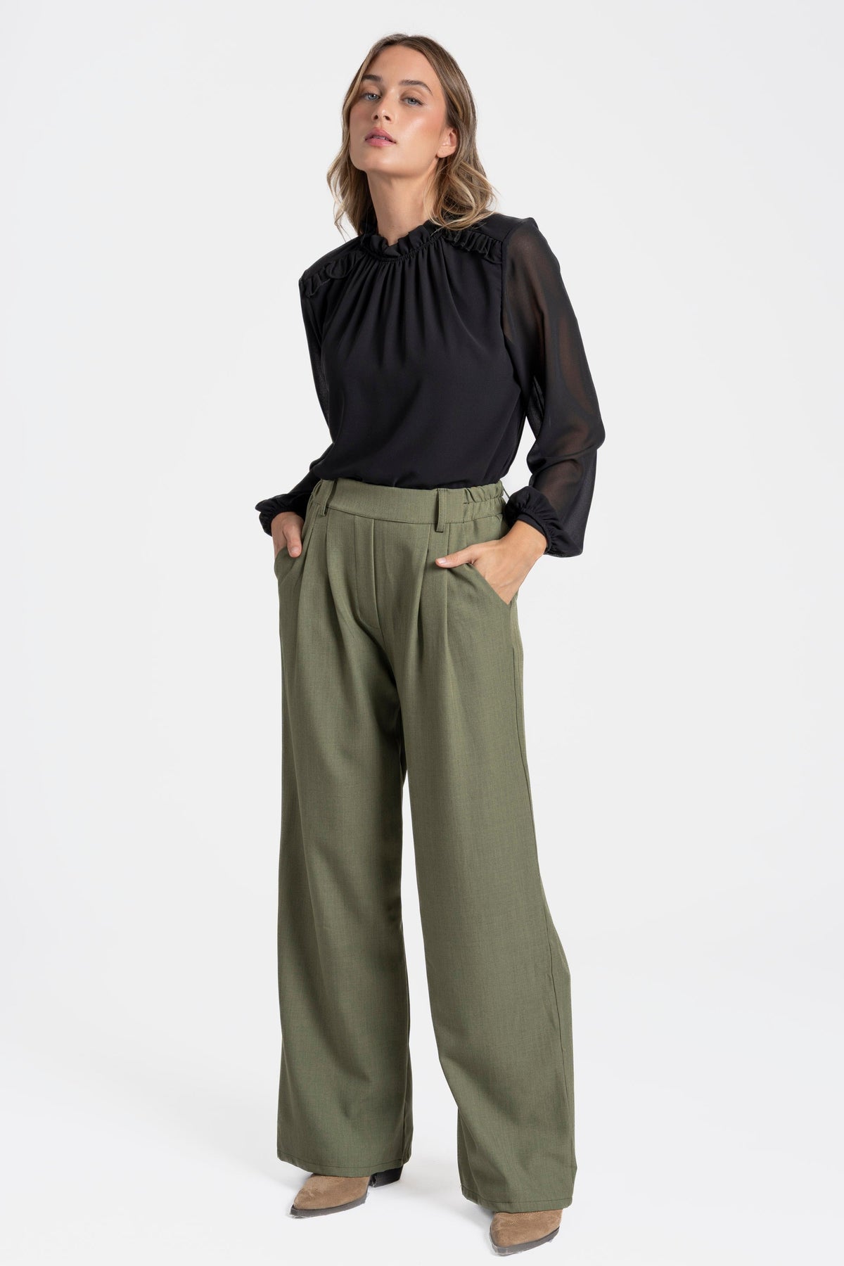 ZAYELIA FLAVI | PANTALÓN FLUIDO DE PERNERA ANCHA