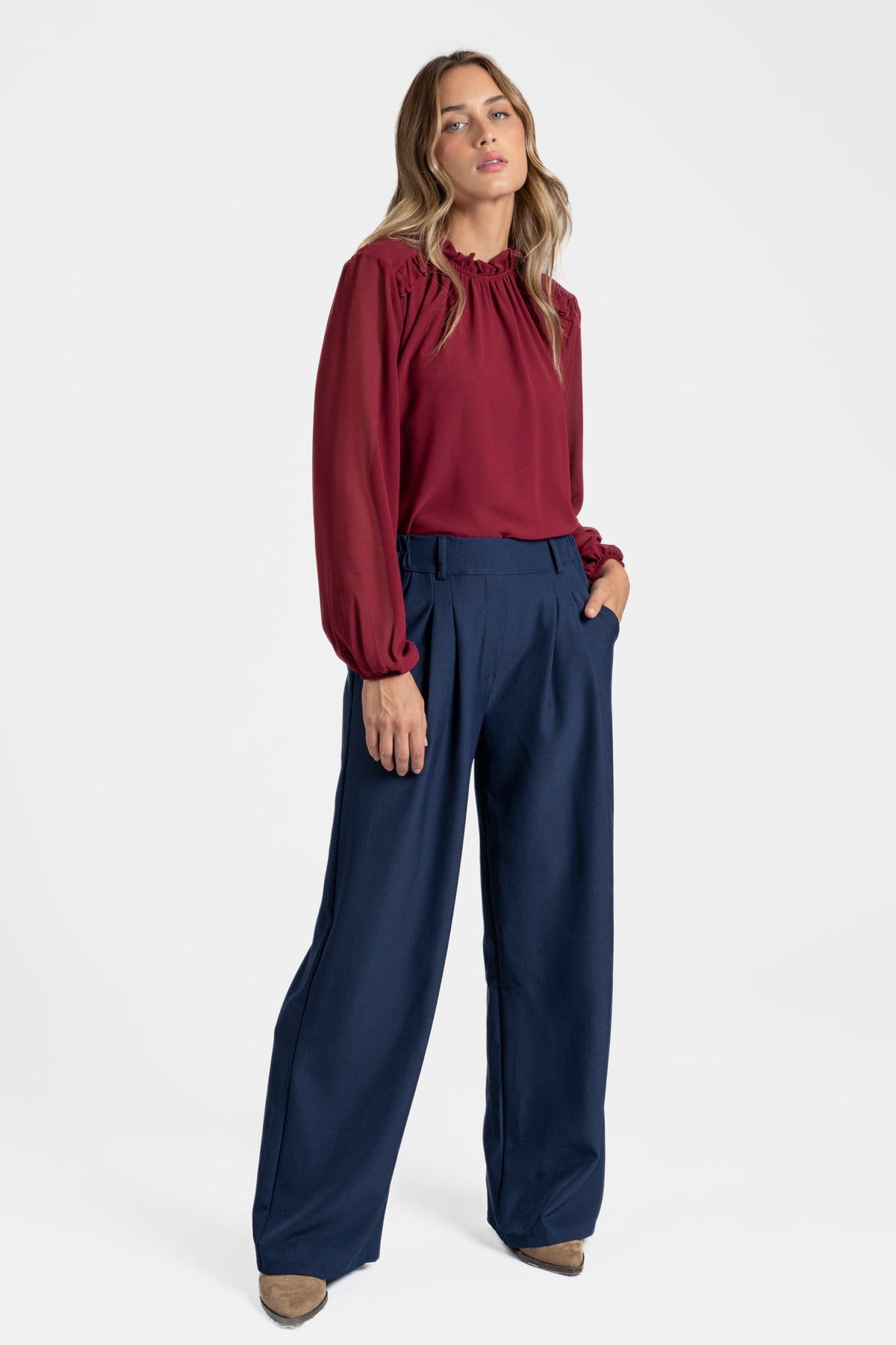 ZAYELIA FLAVI | PANTALÓN FLUIDO DE PERNERA ANCHA
