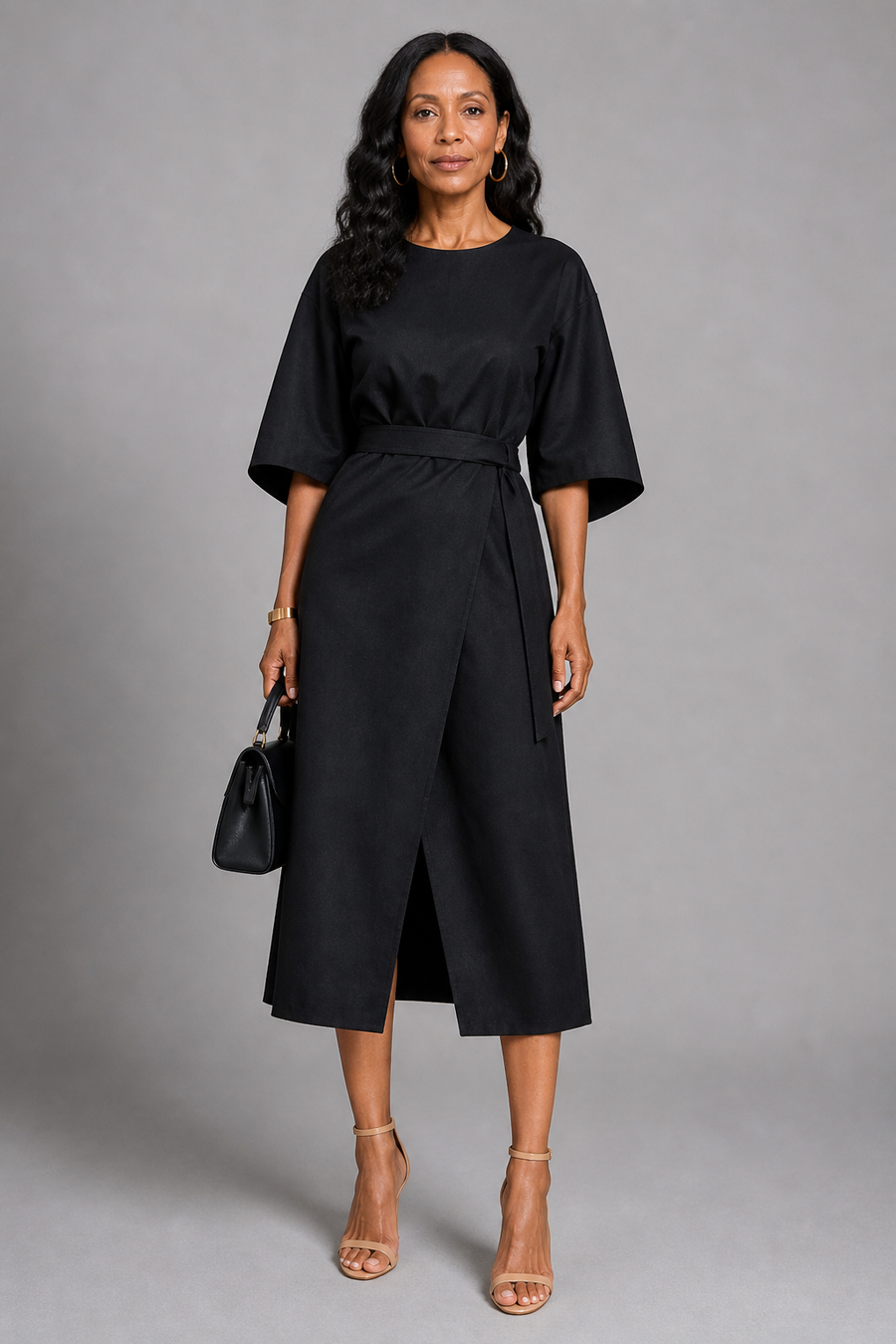 NOIR ESSCENCE | VESTIDO MIDI NEGRO