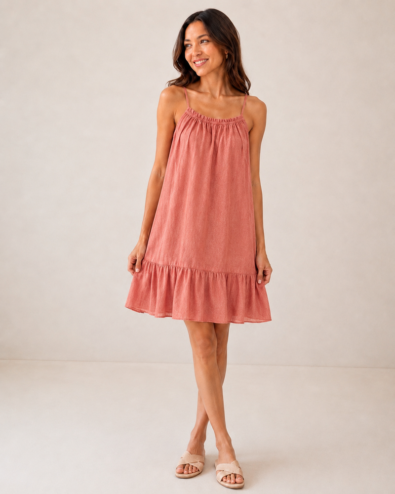 FAY | VESTIDO DE ALGODÓN EN ROSA EMPOLVADO