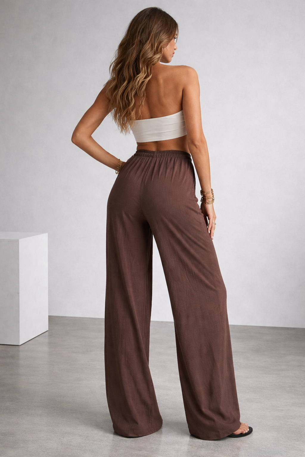 PANTALÓN DE LINO CHOCOLATE