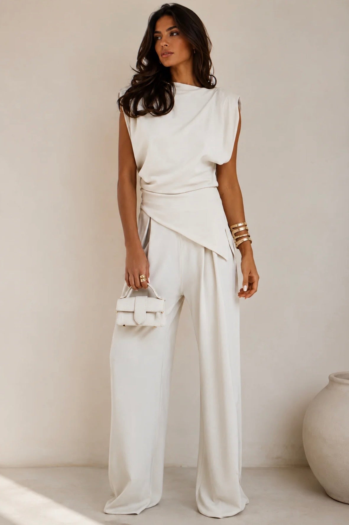 CELINE | MONO DRAPEADO DE PIERNA ANCHA