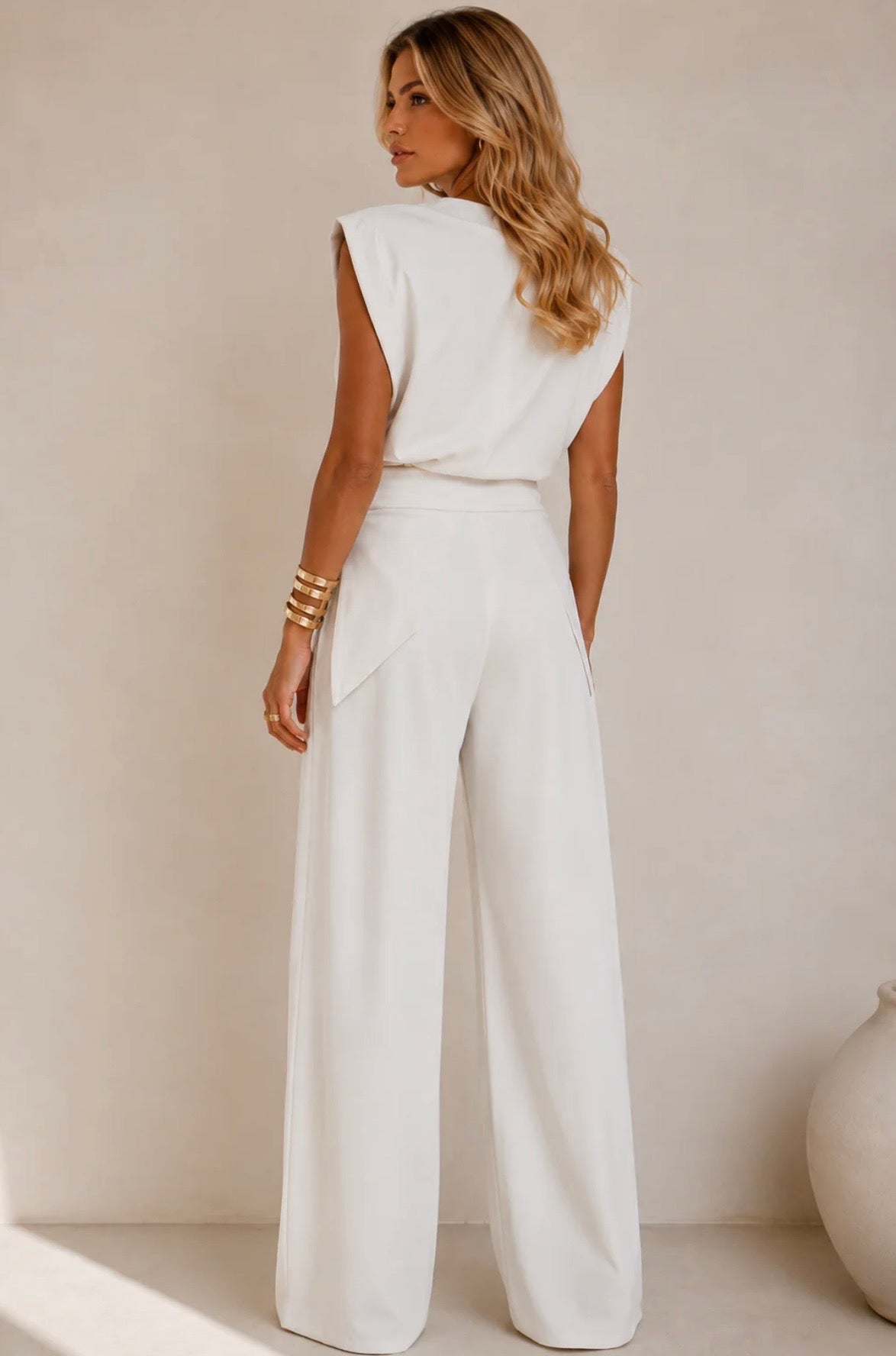 CELINE | MONO DRAPEADO DE PIERNA ANCHA