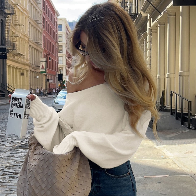 ISABEL | JERSEY DE PUNTO CON HOMBROS DESCUBIERTOS