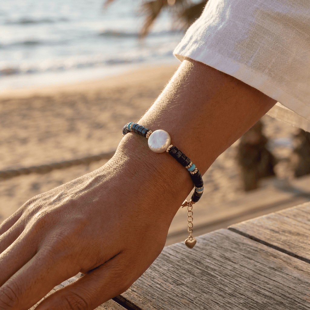 PULSERA INDIGO DORADA