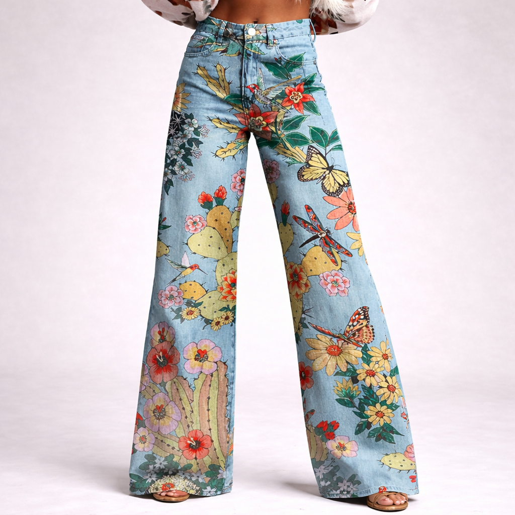 PANTALÓN FLORAL WIDE
