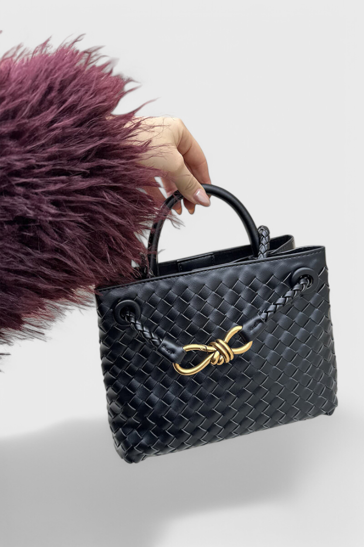 Bolsa Diaria Tejida en Color Índigo
