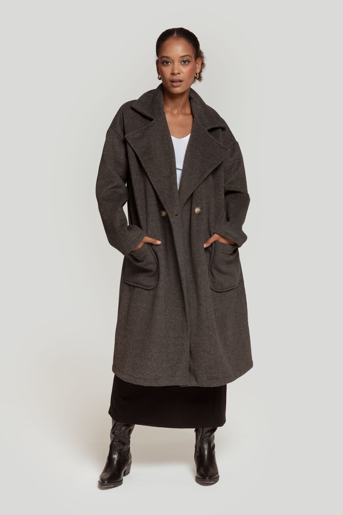 ZAYELIA MODA | ABRIGO OVERSIZE CON ACABADO DE PELO