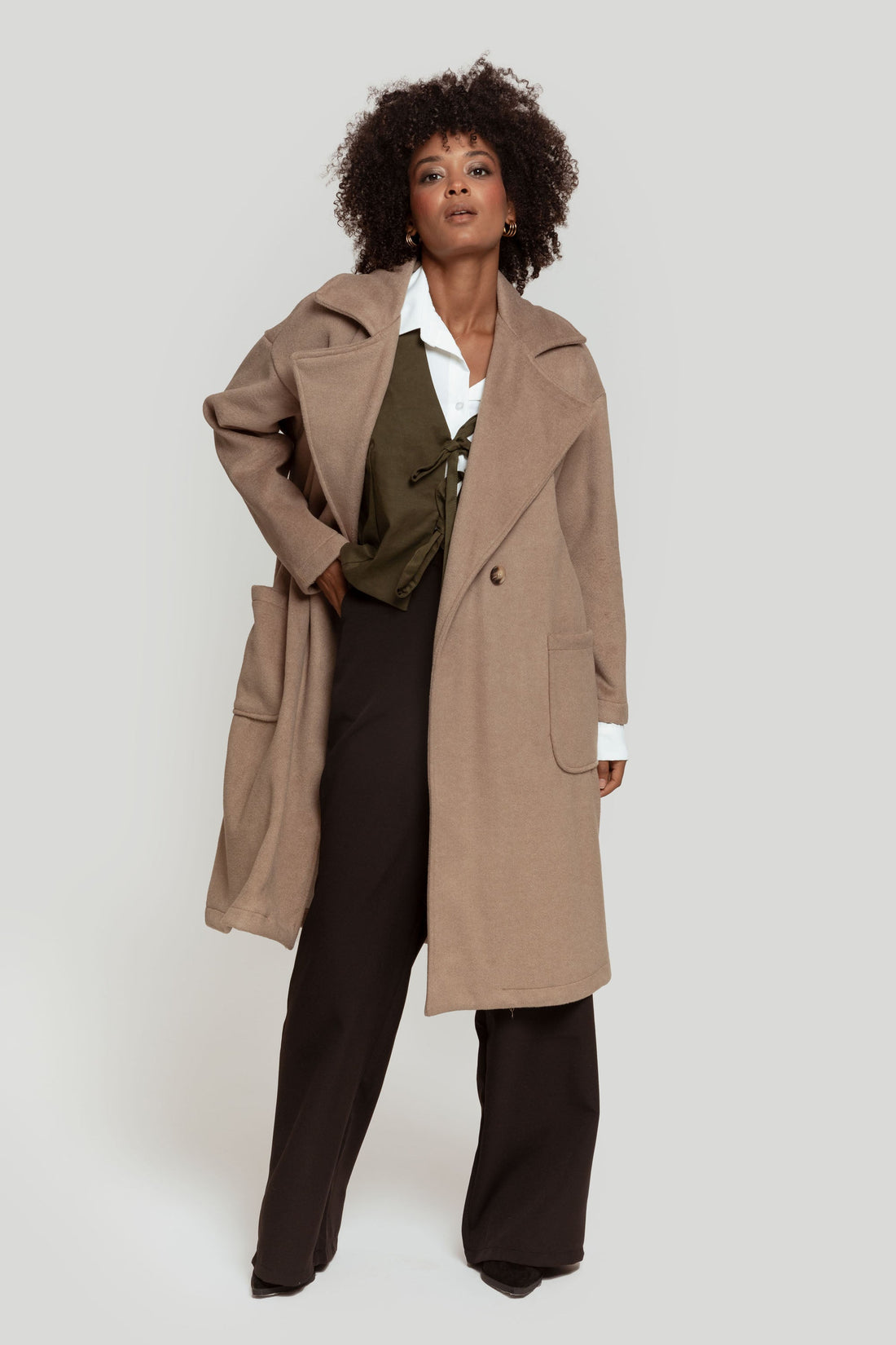 ZAYELIA MODA | ABRIGO OVERSIZE CON ACABADO DE PELO