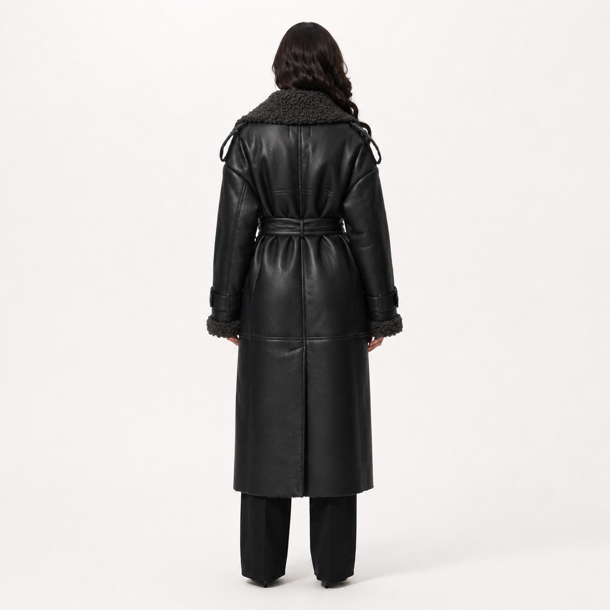 GABARDINA OVERSIZE DE CUERO VEGANO