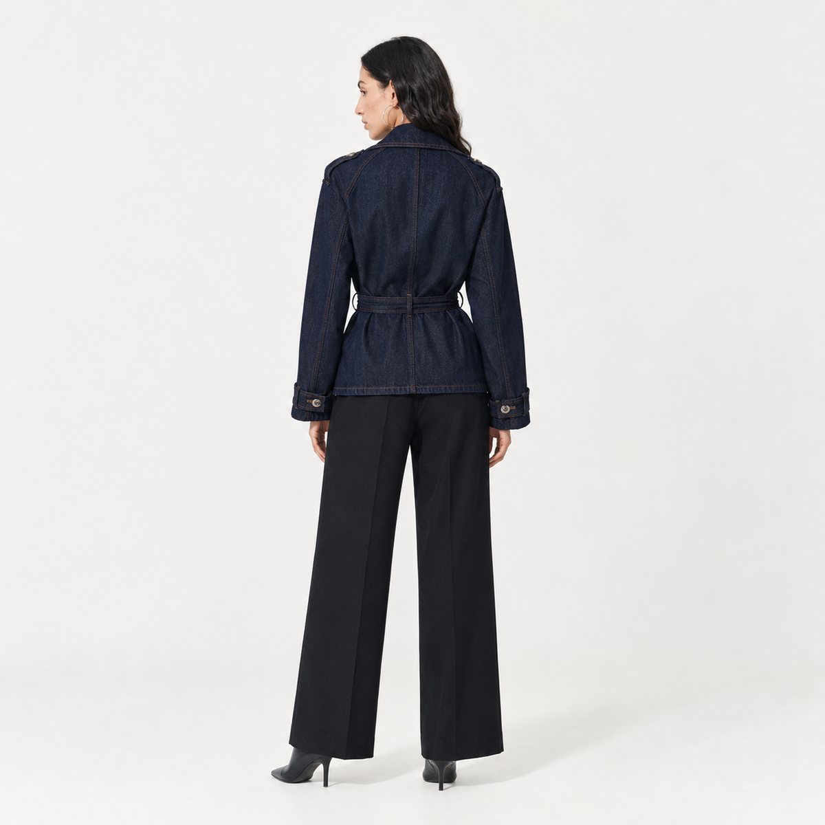 ABRIGO DENIM DE CORTE SASTRE