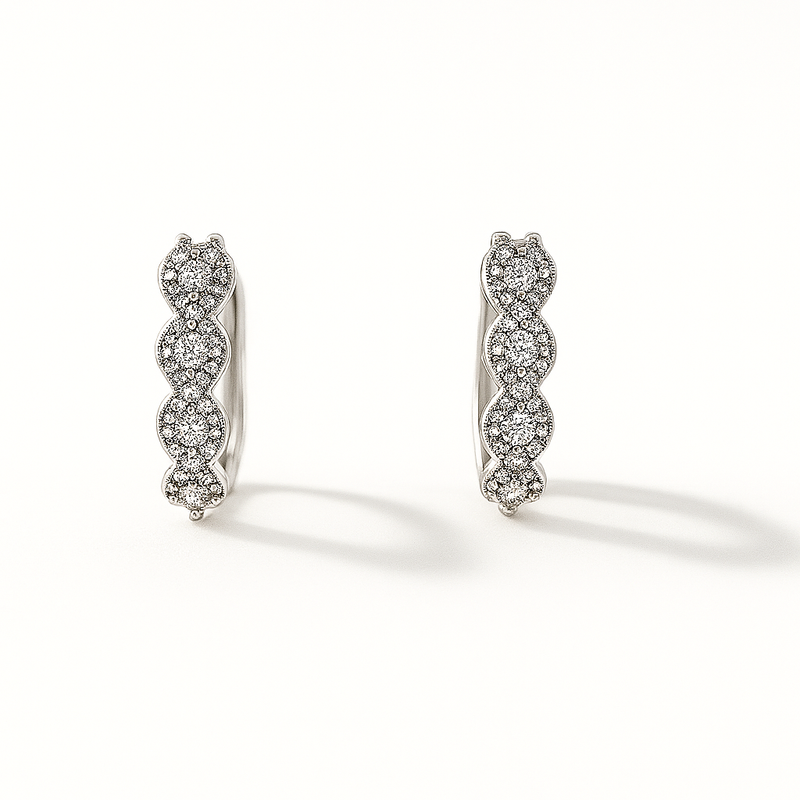 OVAL | PENDIENTES DE ARO EN PLATA DE LEY CON CIRCONITAS