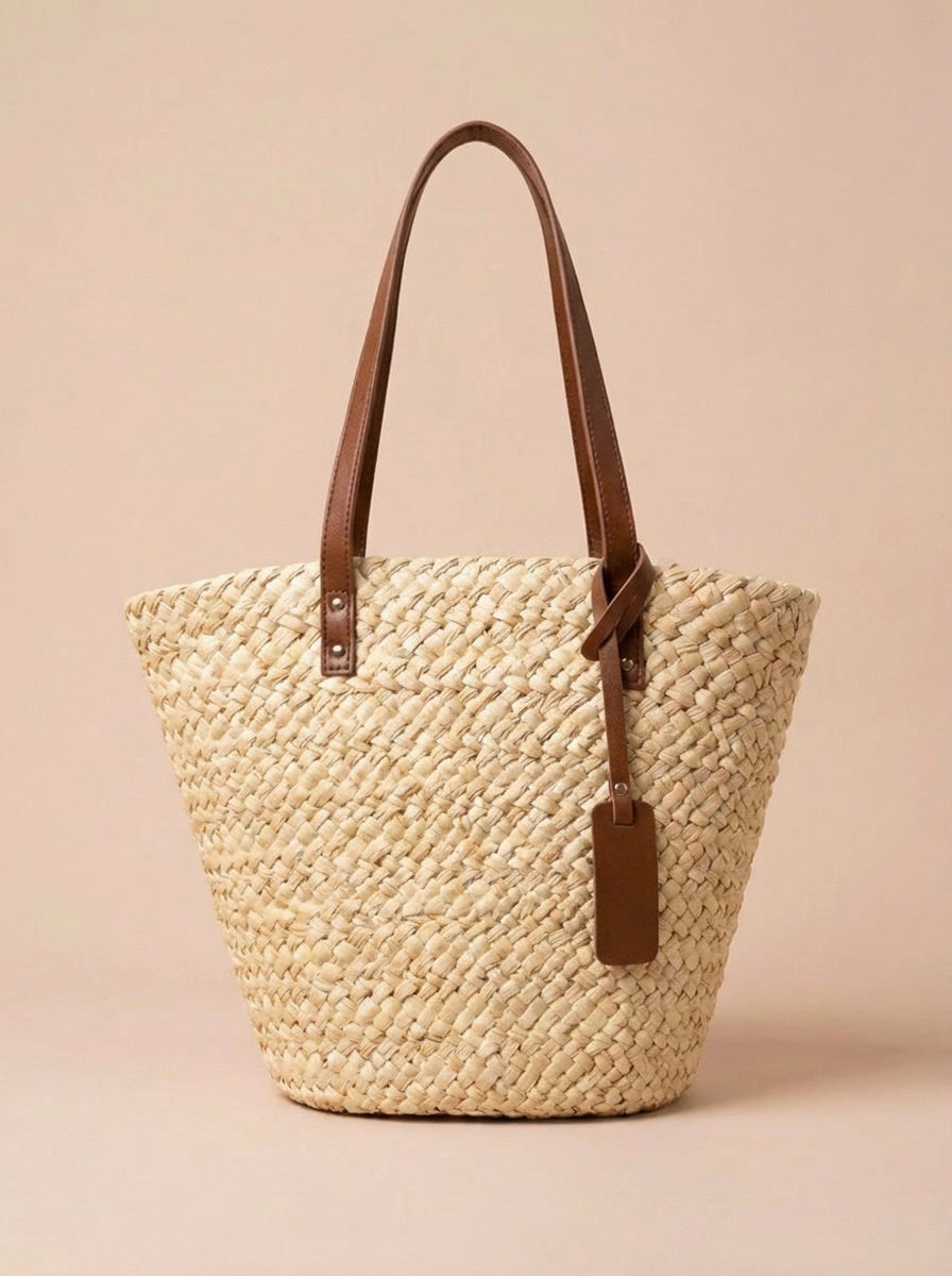 BOLSO TOTE EFECTO RAFIA | MUJER