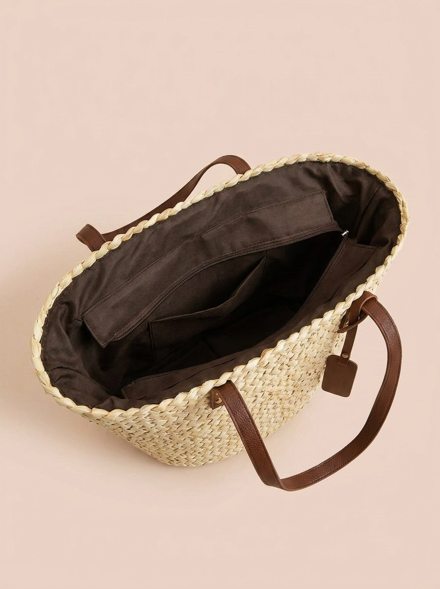 BOLSO TOTE EFECTO RAFIA | MUJER