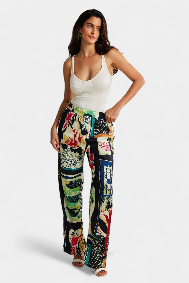 PANTALÓN ARCE DE CINTURA ALTA CON ESTAMPADO FLORAL