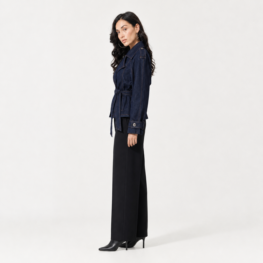 ABRIGO DENIM DE CORTE SASTRE